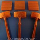 Set Of Three Wedge Gavels with Sounding Blocks Red Paduak Wood